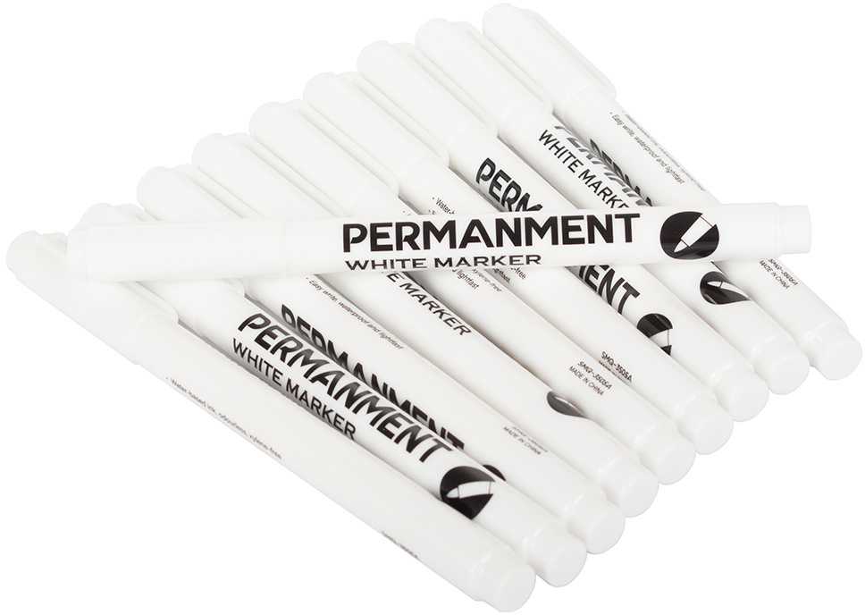 Baltas permanentinis žymeklis padangoms ir stiklui, 1 mm