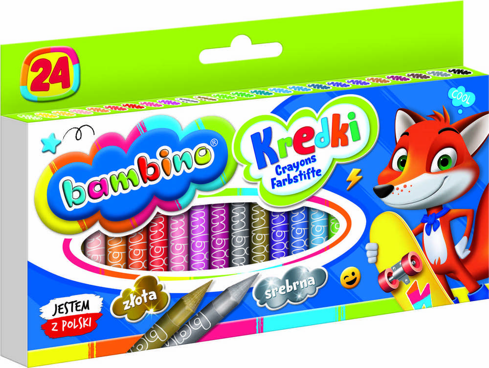 BAMBINO grafinės kreidelės 24 spalvos
