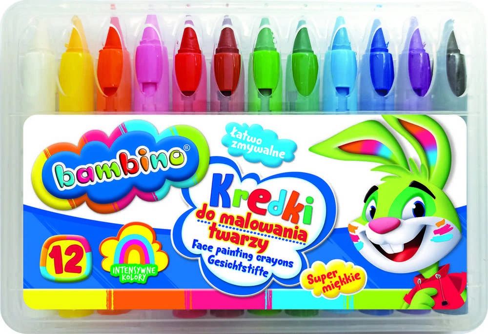 St. Majewski BAMBINO pieštukai veidui tapyti 12 spalvų