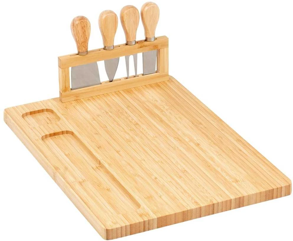 Bambukinė sūrių lenta- padėklas su peiliais Vilde 38,5x28 cm