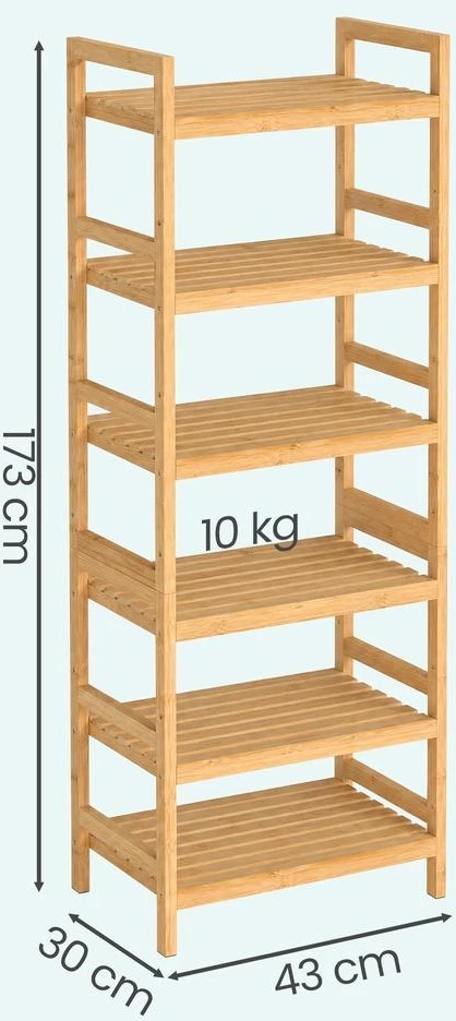 Songmics Bambuko lentyna 43 x 30 x 173 cm