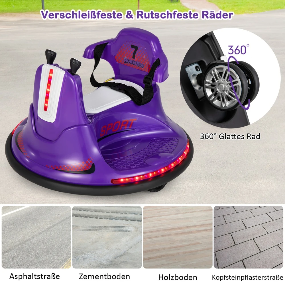 Bamperinis automobilis 6 V violetinis
