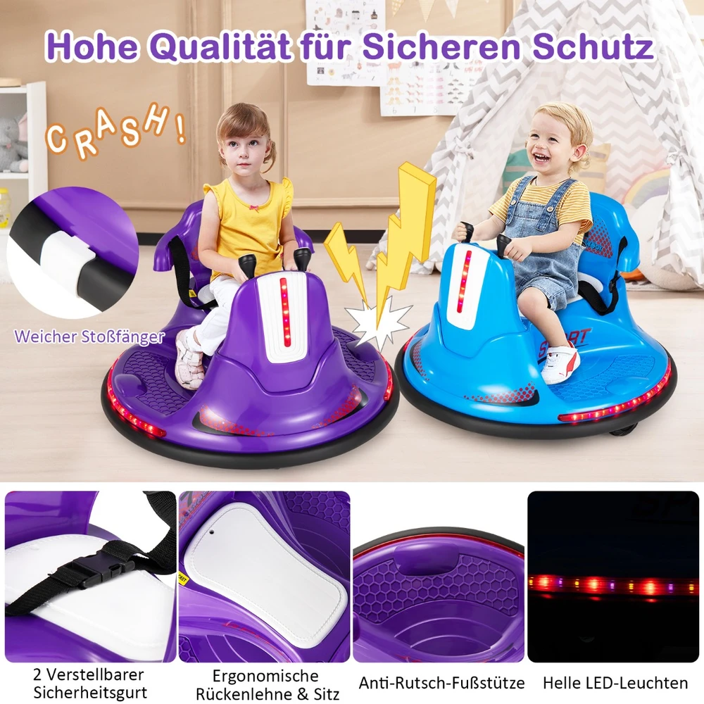Bamperinis automobilis 6 V violetinis