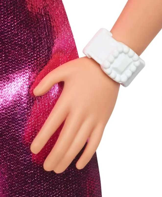 Mattel BARBIE madistė blizgančia rožine suknele (HYT88)