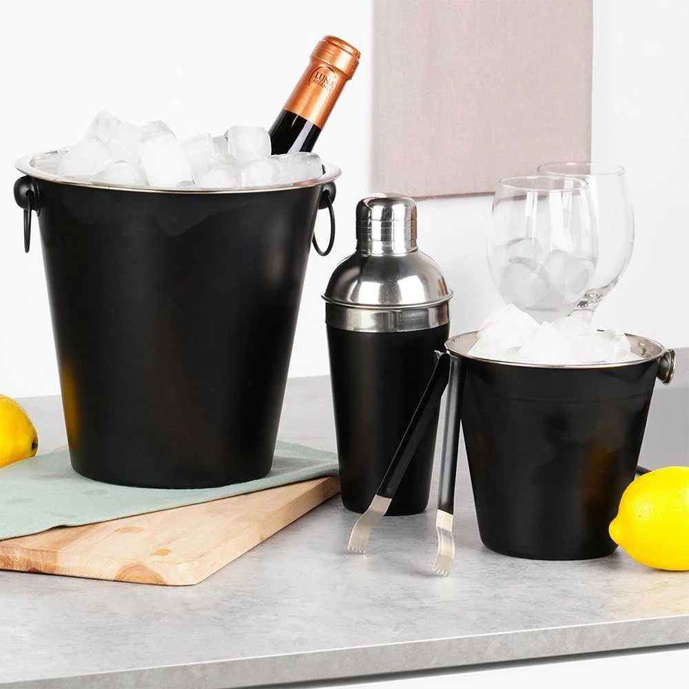 Excellent Houseware Kokteilių gaminimo rinkinys plienas juoda 4 vnt.