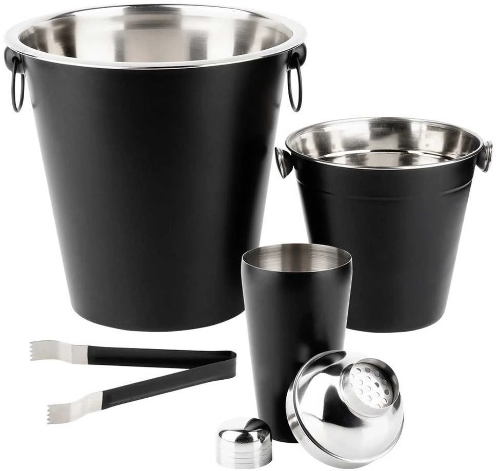 Excellent Houseware Kokteilių gaminimo rinkinys plienas juoda 4 vnt.