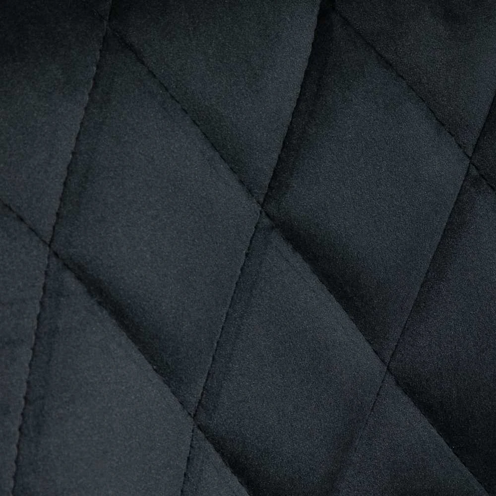 HOMCOM baro kėdžių komplektas, 2 vnt., reguliuojamo aukščio, juodos spalvos, bistro kėdės, su atrama kojoms ir nugarai, aksominės, metalinės, 46x48x83-104 cm