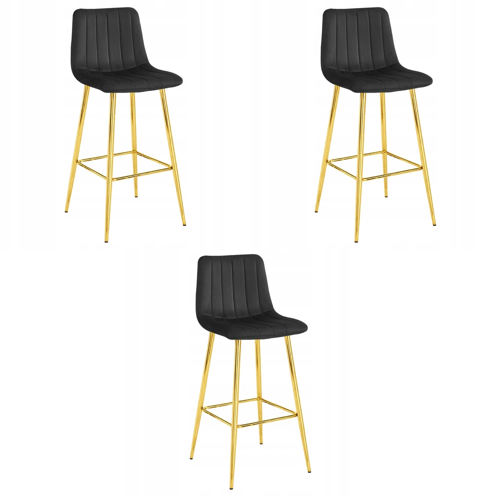 Leobert Baro kėdė POZZA, juoda su auksinėmis kojomis, 102 cm, 3 vnt.