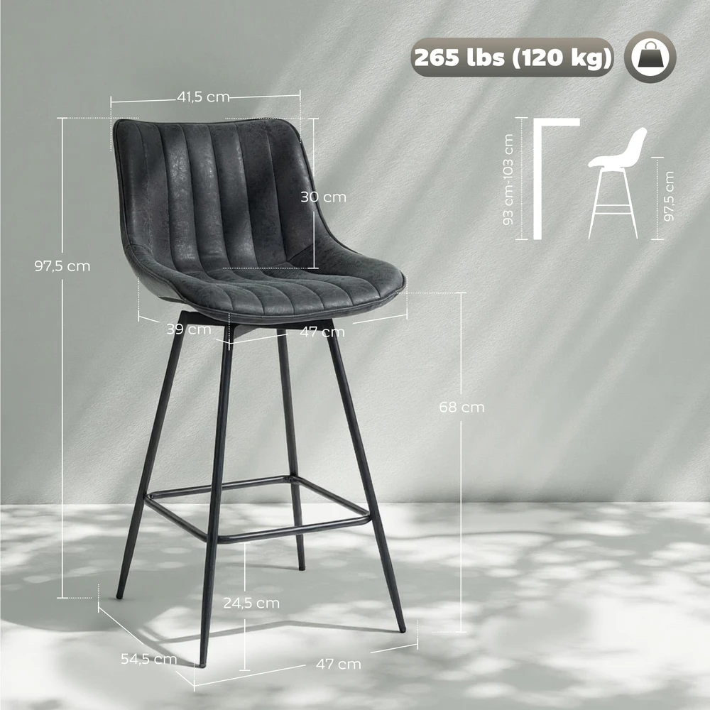 Baro kėdės 68 cm 2 vnt.