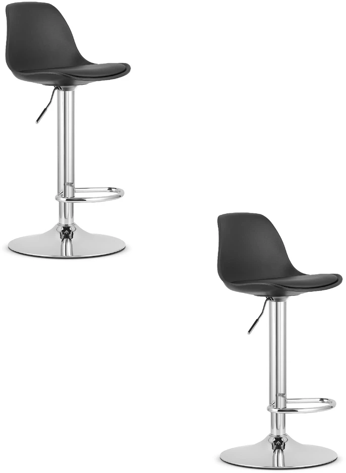 Leobert Baro kėdės HOGA, reguliuojamo aukščio, juodos, 81–102 cm, 2 vnt.
