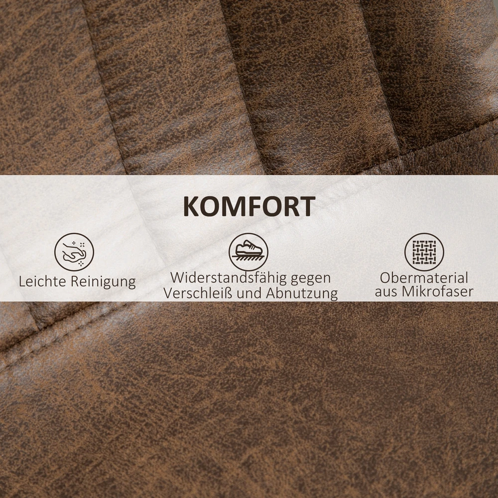 HOMCOM 2 dalių baro kėdžių rinkinys, reguliuojamo aukščio virtuvinės kėdės su kojų atrama, besisukančios, rudos spalvos, 43 x 46,5 x 89–110 cm