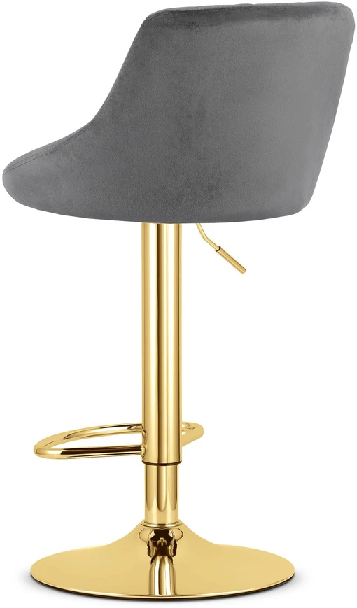 Leobert Baro kėdžių komplektas KAST, reguliuojamo aukščio, pasukamas, pilkas su auksiniu pagrindu, 85–105 cm, 2 vnt.