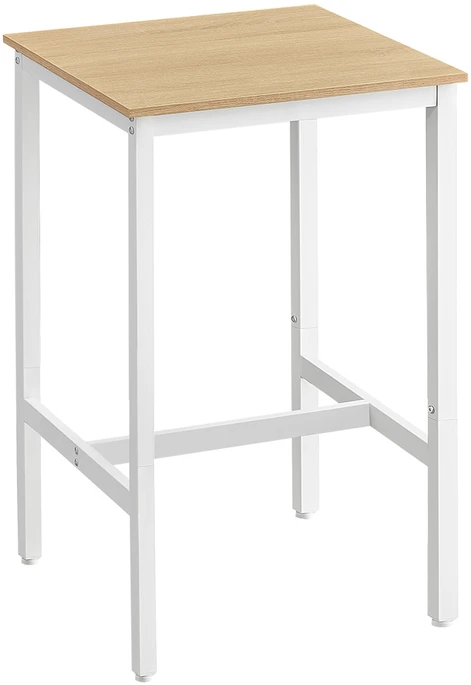 Songmics Vasagle Baro stalas su plieniniu rėmu 60 x 60 x 92 cm ąžuolinis smėlio spalvos stalas