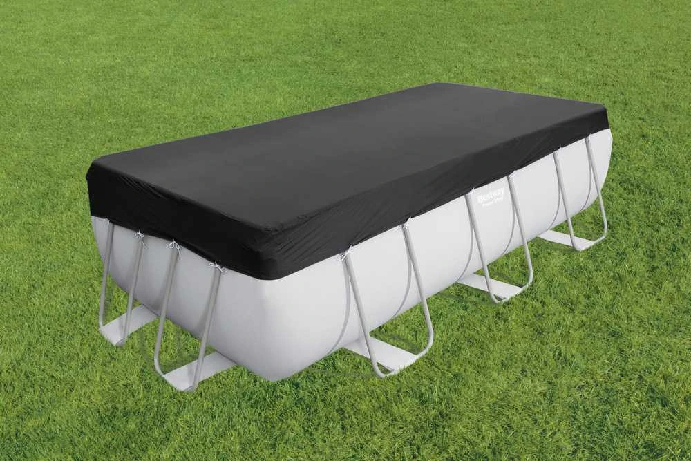 Bestway® Flowclear™ PVC baseino uždangalas 396 x 185 cm, juodas, kvadratinis