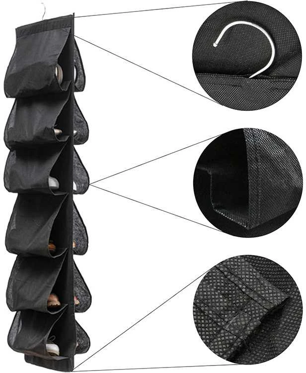 Batų dėklas spintai pakabinamas 115x32 cm juodas