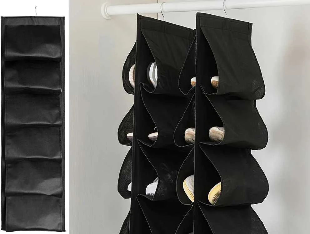 Batų dėklas spintai pakabinamas 115x32 cm juodas