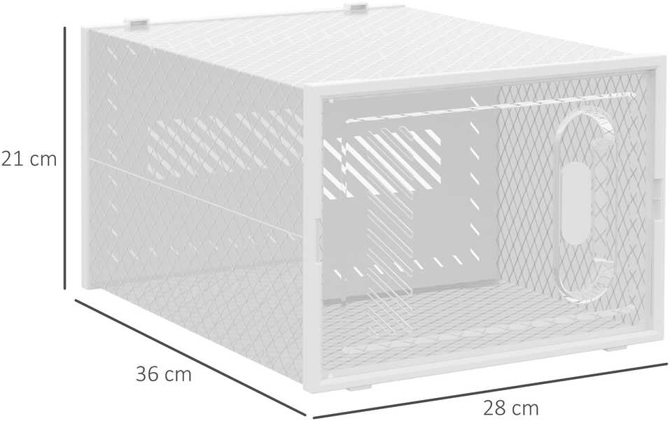 HOMCOM 8 batų dėžučių rinkinys, batų organizatorius su magnetinėmis durelėmis, plastikinė batų saugykla iki 45 dydžio, skaidri ir balta