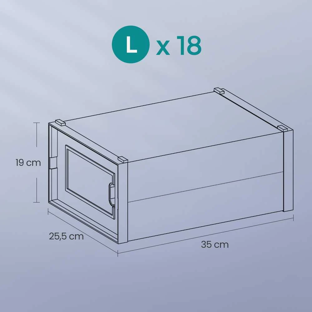 Batų dėžutės SONGMICS, 18 vnt., 35 x 25,2 x 19 cm