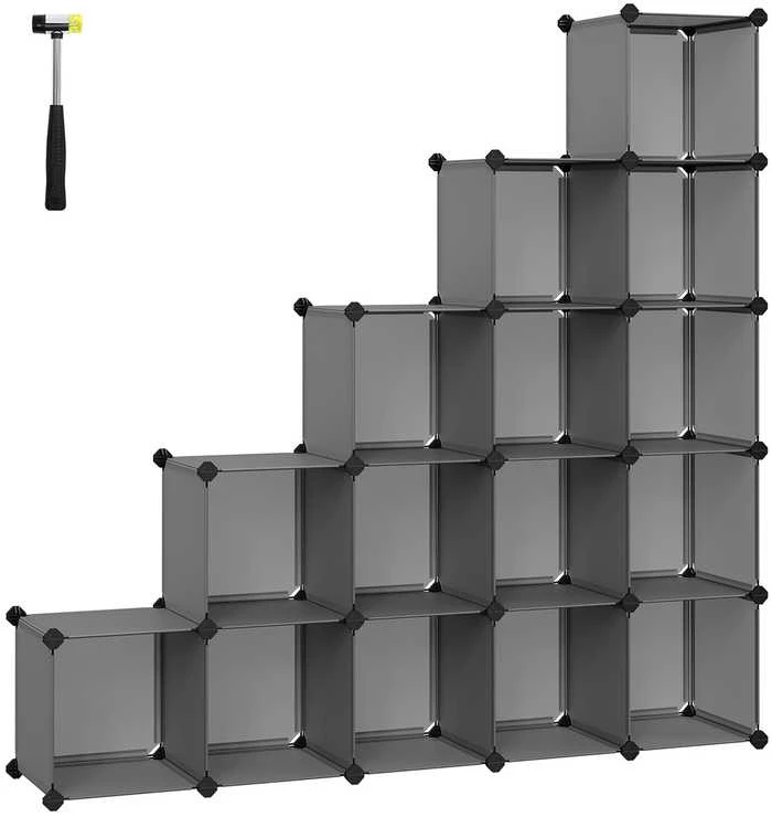 Songmics "pasidaryk pats" batų lentyna iš 16 kubelių 31 x 123 x 123 cm