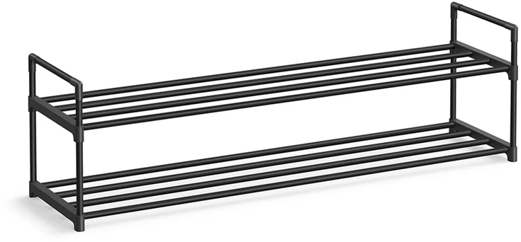 Songmics Batų lentyna su 2 lygiais iš metalo 30 x 116 x 34 cm sukraunama