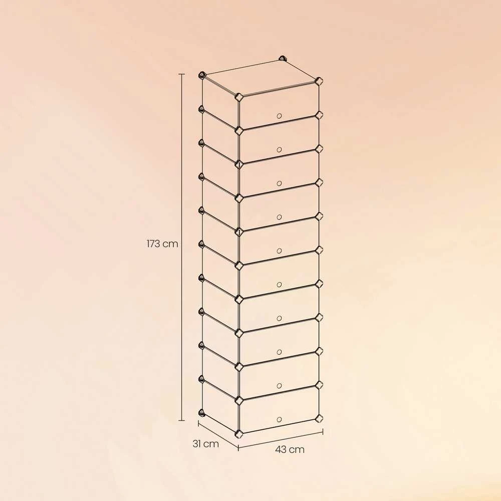 Batų lentyna Songmics, 10 aukštų, 43x173x31 cm
