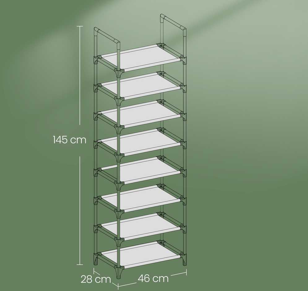 Batų lentyna SONGMICS 8 lentynos 46x28x145 cm