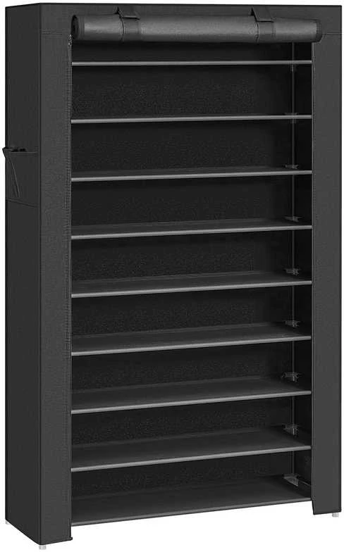 Songmics Batų stovas su dangčiu 88 cm, juodas