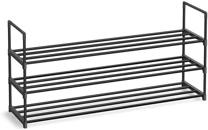 Songmics 3 lygių metalinė batų lentyna 30 x 116 x 55 cm, sukraunama viena ant kitos