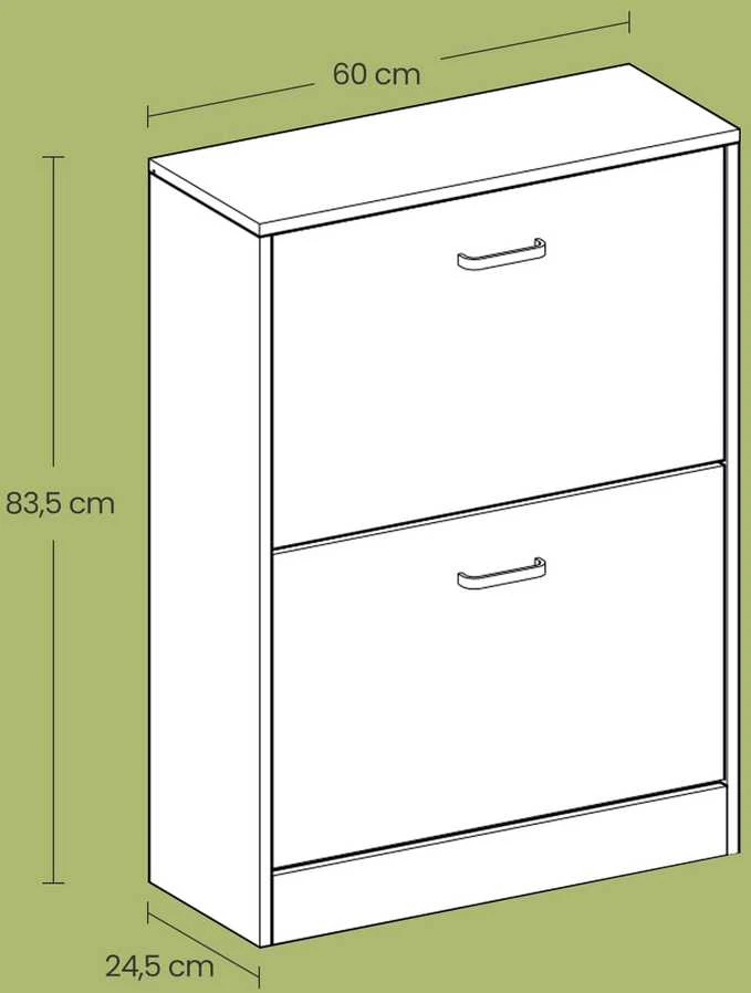 Songmics Batų spintelė VASAGLE 60 x 83,5 x 24 cm eichenfarben