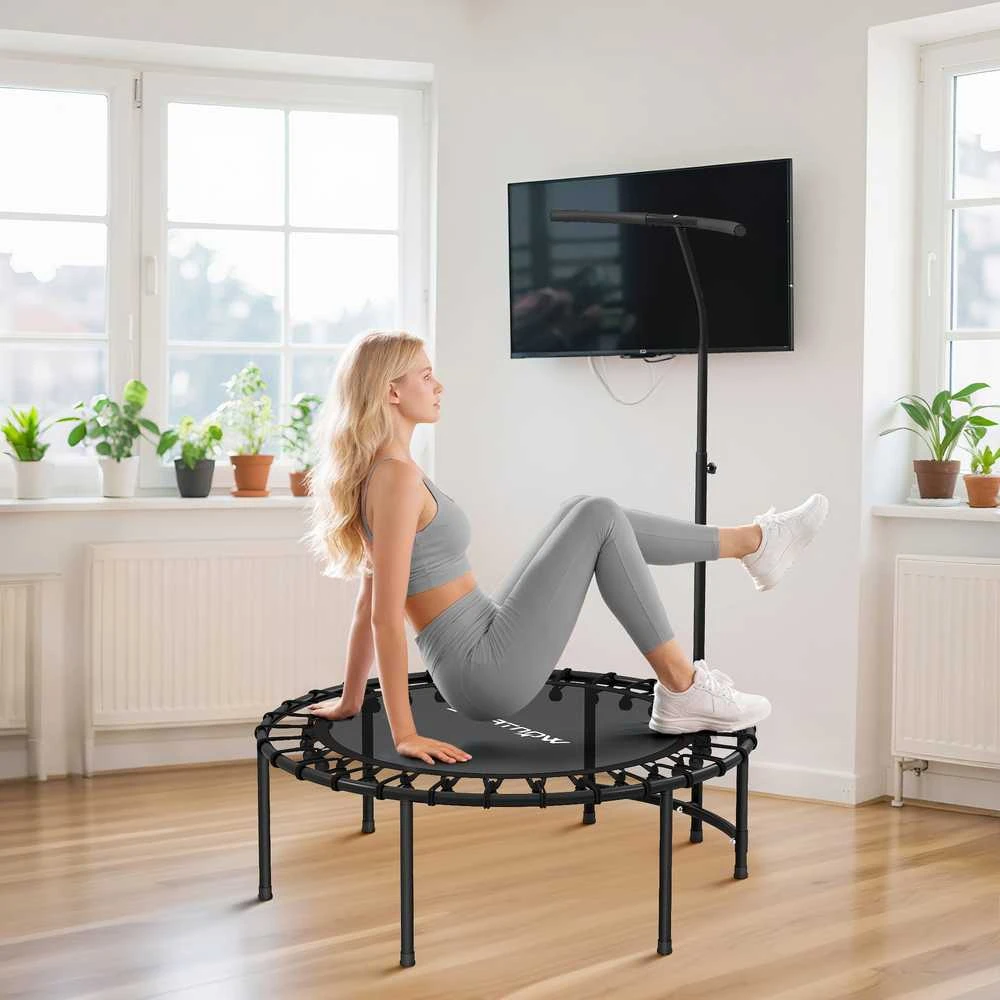 SPORTNOW treniruočių batutas (rebounder), 5 padėčių reguliuojama rankena, juodas