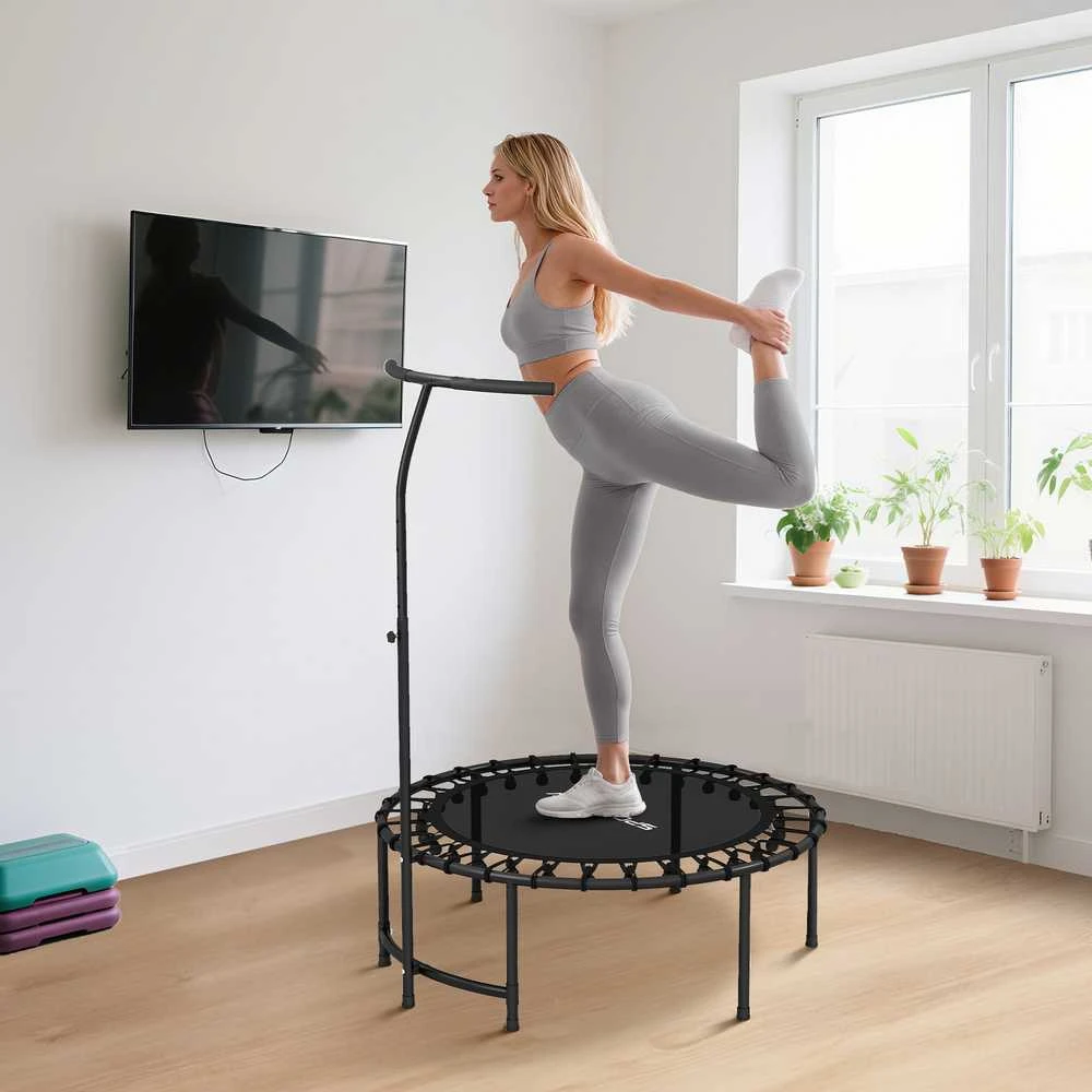 SPORTNOW treniruočių batutas (rebounder), 5 padėčių reguliuojama rankena, juodas