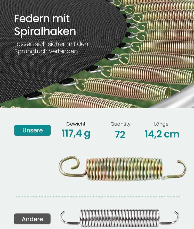 SONGMICS Batutas 366 cm, sodo batutas vaikams su apsauginiu tinklu, 180 cm aukščio išlenkti strypai, kraštų dangtis, kopėčios, plieno rėmas, juodos spalvos STR122B01