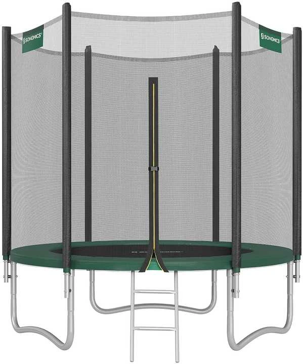 Songmics Trampolin Ø 183 cm mit Netz für Garten dunkelgrün