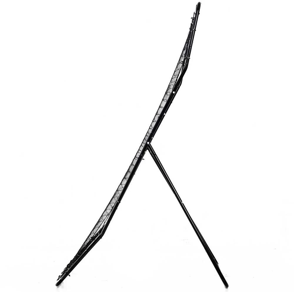 "HOMCOM" beisbolo atmušimo įrenginys "PitchBack", nešiojamasis atmušimo sienelės tinklas su smūgio zona beisbolui, futbolui, metalinis, juodas, 123 x 174 cm