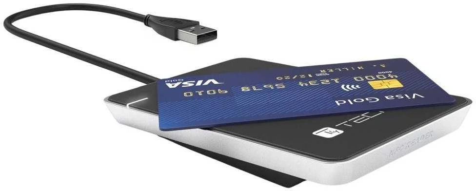 Bekontaktis Smart Card skaitytuvas Techly NFC RFID 13.56 MHz, USB 2.0