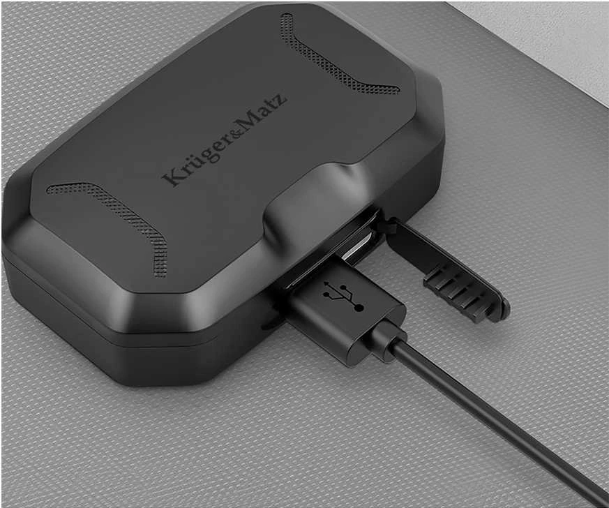 Kruger & Matz M6 belaidės ausinės su maitinimo bloku - juodos spalvos