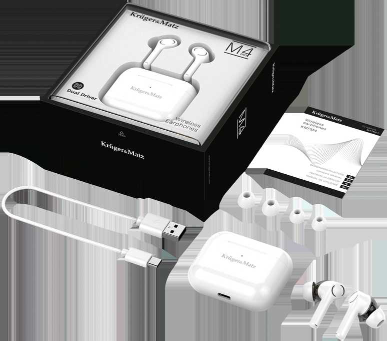 Belaidės ausinės Dual Driver TWS Kruger & Matz M4 PRO