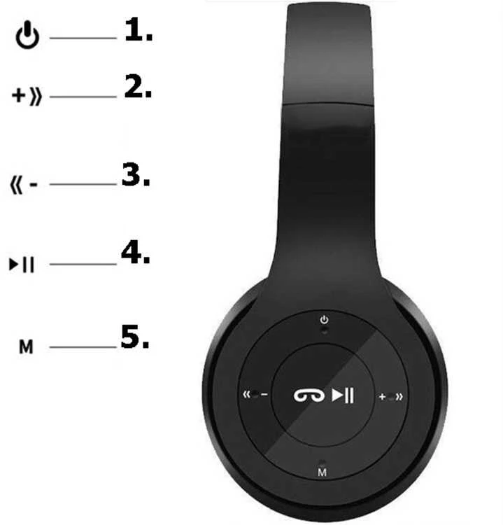 Belaidės ausinės P47 su mikrofonu ir Bluetooth