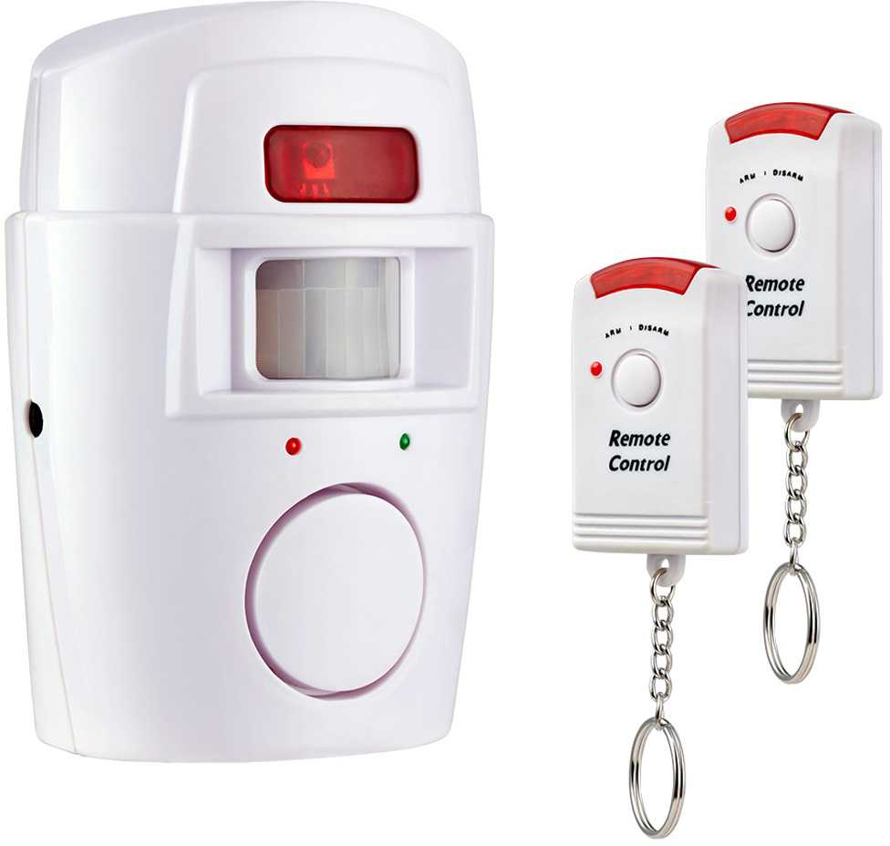 Wireless movement sensor alarm + 2 key fobs 105db