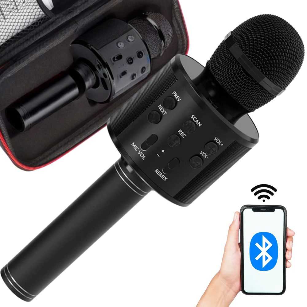 Belaidis mikrofonas karaoke su Bluetooth ir garsiakalbiu