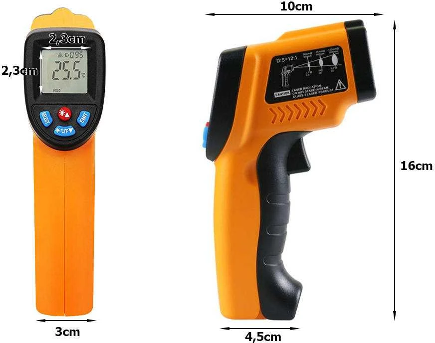 Bevielis pirometras su lazeriniu taikikliu -50°C iki +550°C