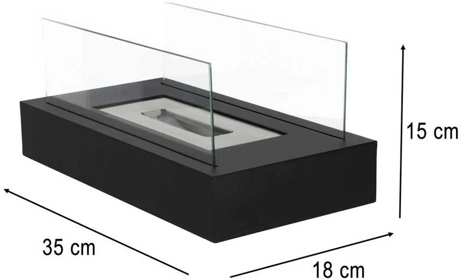 Laisvai pastatoma stačiakampė, nedūmijanti, ant stalo pastatoma biokuro krosnelė