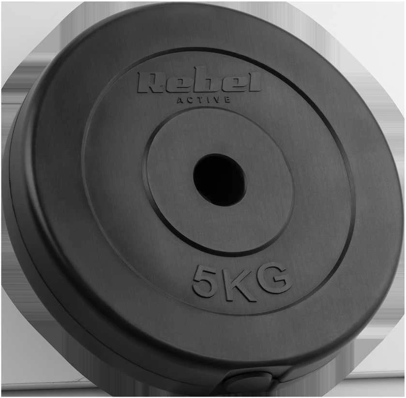 Bituminių svarelių rinkinys 4x5kg, skylė 31mm, klasikinė plokštelė, REBEL ACTIVE