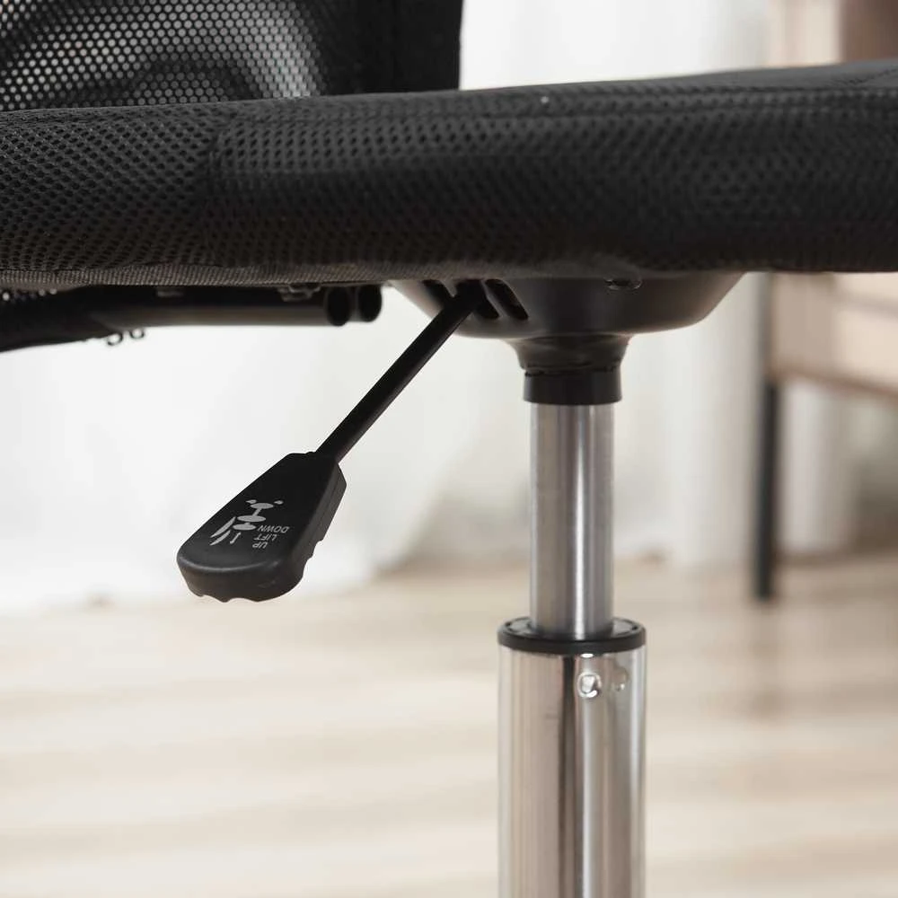 „Vinsetto“ ergonomiška biuro kėdė, reguliuojamo aukščio kompiuterio kėdė, 360° pasisukanti su kvėpuojančiu atlošu, iki 100 kg, juoda