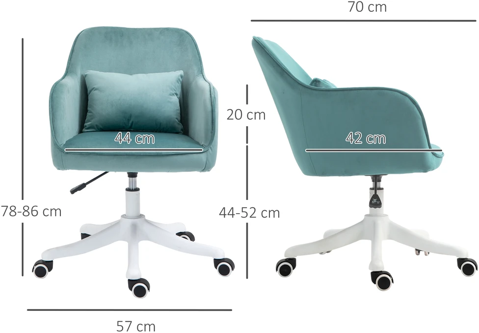 Vinsetto masažinė biuro kėdė, darbo kėdė su vibracijos funkcija, USB, juosmens pagalvė, porankiai, 78-86 cm