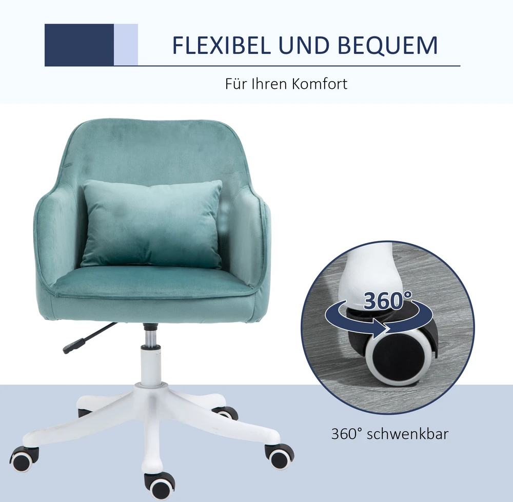 Vinsetto masažinė biuro kėdė, darbo kėdė su vibracijos funkcija, USB, juosmens pagalvė, porankiai, 78-86 cm