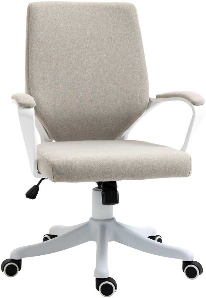 Vinsetto biuro kėdė su supimosi funkcija, reguliuojamu aukščiu, storu paminkštinimu, ergonomiška, 360° besisukantys ratukai, 62x69x92-100 cm