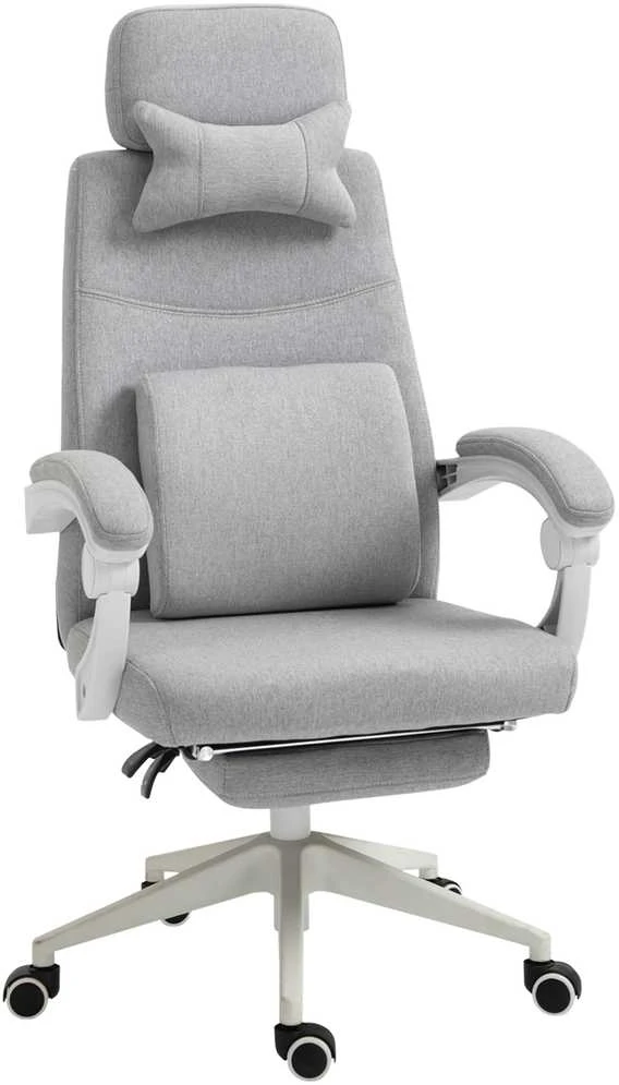 Vinsetto biuro kėdė, žaidimų kėdė, kėdė su ratukais, ergonomiškas dizainas, poliesteris, porolonas, fanera, plastikas, 62 x 68 x 117-127 cm