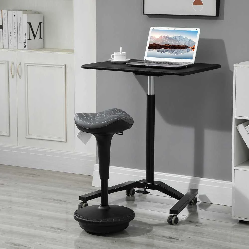 Vinsetto biuro kėdė su pasukimo funkcija, ergonomiška kėdė, reguliuojamo aukščio 65,5–83,5 cm, pasvirusi 120°, pilka