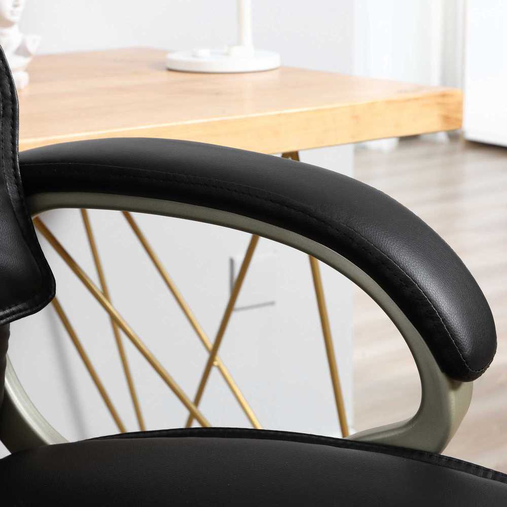 HOMCOM biuro kėdė, ergonomiška darbo kėdė su supimosi funkcija, sportinio dizaino, aukštas atlošas, 70x58x114–124 cm, juoda